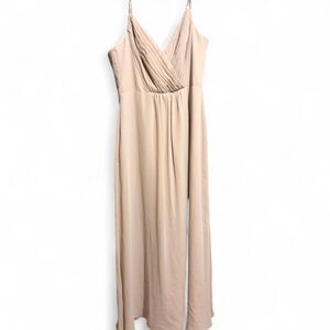 David-s-bridal Women's Tan and Pink Dress